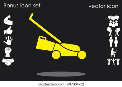 lawn mower icon, vector illustration