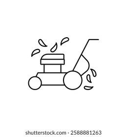 Lawn mower icon Vector logo set flat