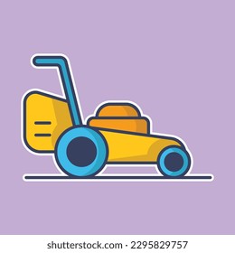 Lawn mower icon vector on trendy design
