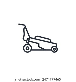 lawn mower icon. vector.Editable stroke.linear style sign for use web design,logo.Symbol illustration.