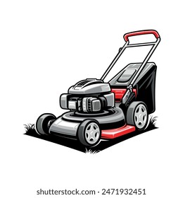 lawn mower illustration logo vector isolated