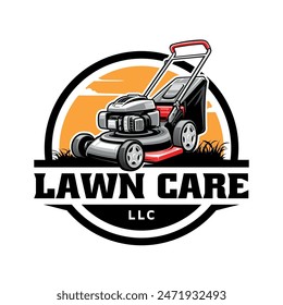 lawn mower illustration logo vector isolated