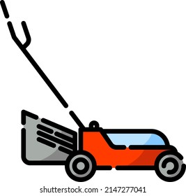 Lawn mower, illustration, vector on a white background.