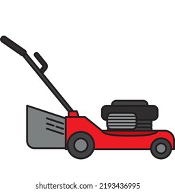 Lawn mower, illustration, vector on a white background. EPS10.