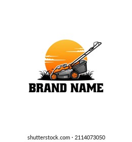 lawn mower isolated logo vector