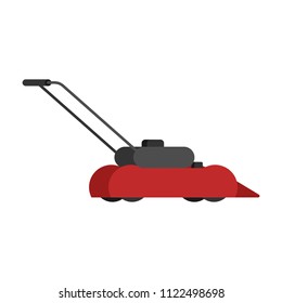 Lawn mower isolated on white background. Vector illustration