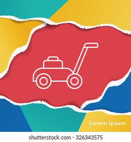 Lawn mower line icon