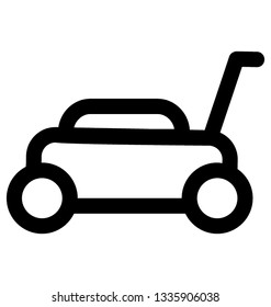 Lawn mower line icon vector 