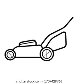 lawn mower line icon vector