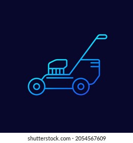 lawn mower linear icon, vector