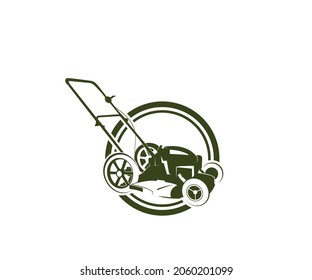 lawn mower logo design template