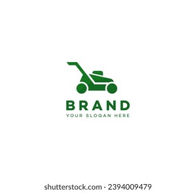 Lawn mower logo design template elements. Vector illustration. New Modern logo.