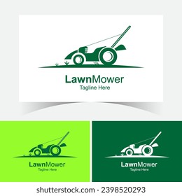 Lawn Mower Logo Design Template.