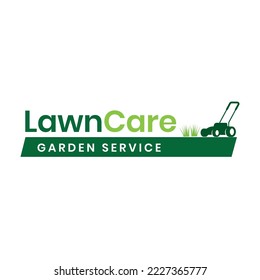 Lawn mower logo design vector illustration.