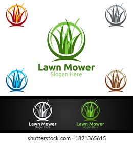 Lawn Mower Logo for Lawn Mowing Gardener Design