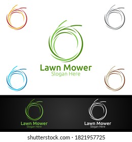 Lawn Mower Logo for Lawn Mowing Gardener Design