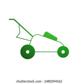 Lawn mower logo template vector grass cut icon design