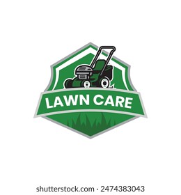 Lawn mower logo vector design for lawn care