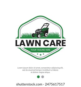 Lawn mower logo vector design for lawn care