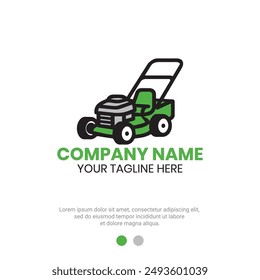 Lawn mower logo vector design for lawn care or gardening service