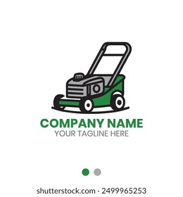 Lawn mower logo vector design for lawn care or gardening service