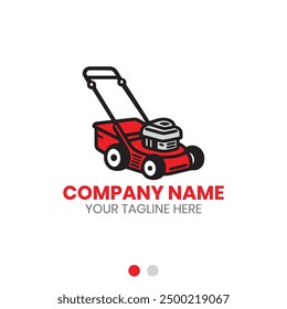 Lawn mower logo vector design for lawn care or gardening service