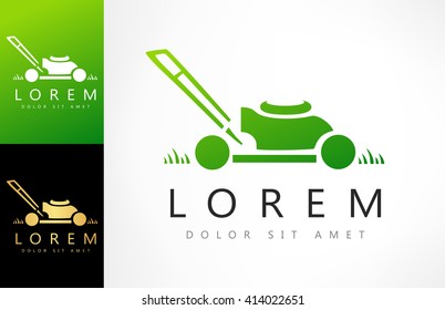 lawn mower logo vector design