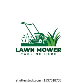 Lawn Mower Logo Vector Icon Illustration