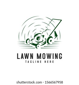 Lawn Mower Logo Vector Icon Illustration