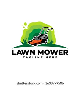 Lawn Mower Logo Vector Icon Illustration Stock Vector (Royalty Free ...