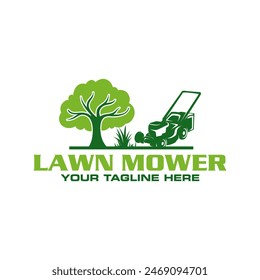 Lawn Mower Logo Vector Icon Illustration