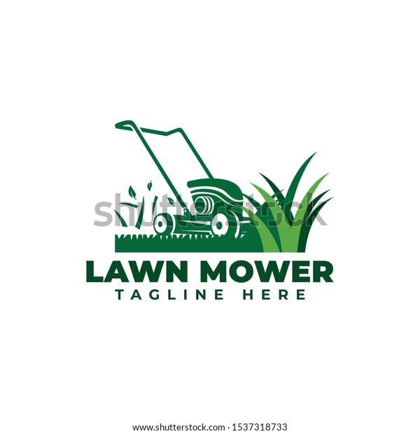 Lawn Mower Logo Vector Icon Illustration Stock Vector