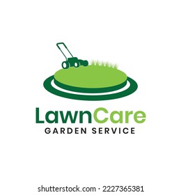 Lawn mower logo vector Illustration.