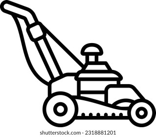 Concepto de la máquina dosificadora de césped, trapar la hierba o las plantas, símbolo de la casa, signo de limpieza del hogar, ilustración de material de limpieza profesional
