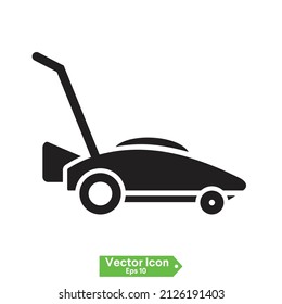 Lawn mower machine icon technology equipment tool, gardening grass-cutter. icon vector 