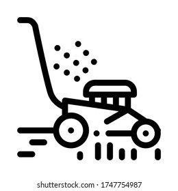 lawn mower machine icon vector. lawn mower machine sign. isolated contour symbol illustration