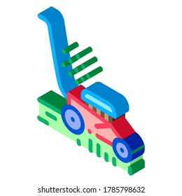 lawn mower machine icon vector. isometric lawn mower machine sign. color isolated symbol illustration