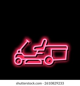lawn mower machine neon light sign vector. lawn mower machine illustration