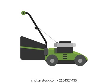 Lawn mower machine. Simple flat illustration
