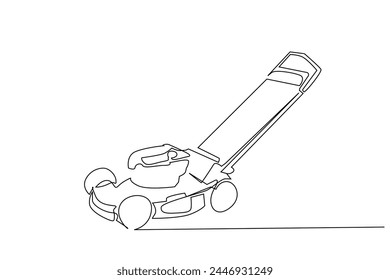 cortadora de césped objeto una línea arte diseño Vector