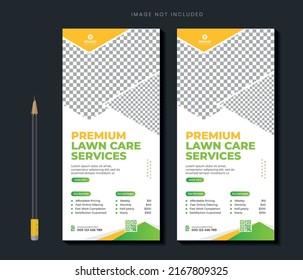 Lawn Mower Promotion Rack Card Or Dl Flyer Design Template Lawn Mowing Service Rack Card Template