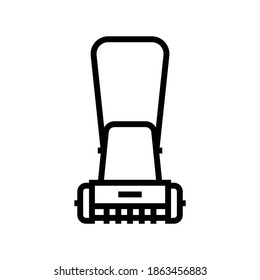 lawn mower with rotary roller line icon vector. lawn mower with rotary roller sign. isolated contour symbol black illustration