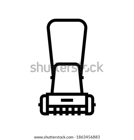 lawn mower with rotary roller line icon vector. lawn mower with rotary roller sign. isolated contour symbol black illustration
