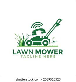 Lawn mower service center vector design template