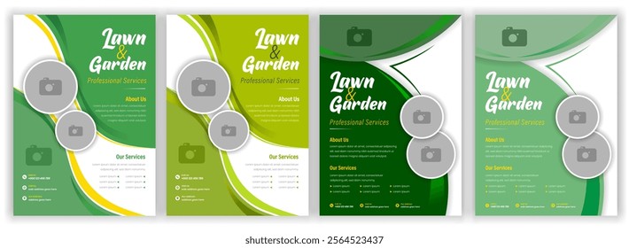 Lawn Mower Service Flyer . lawn mower poster, leaflet, poster design. grass, brochure, mowing, garden flyer Agriculture farming service  colorful bundle template.