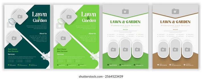 Lawn Mower Service Flyer . lawn mower poster, leaflet, poster design. grass, brochure, mowing, garden flyer Agriculture farming service  colorful bundle template.