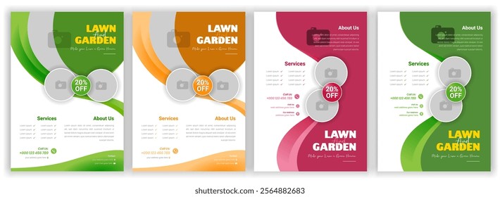 Lawn Mower Service Flyer Template. lawn mower poster, leaflet, poster design. grass, brochure, mowing, garden flyer gardener, care, grass, clean, cutting, agriculture, plantation Business pamphlet.