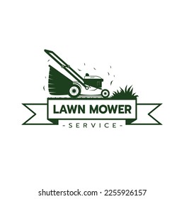 Lawn mower service logo icon isolated,Lawn mowing cutting grass,Gardener service logo icon isolated on white background vector illustration