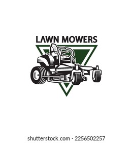 Lawn mower service logo icon isolated,Lawn mowing cutting grass,Gardener service logo icon isolated on white background vector illustration