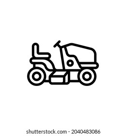 Lawn Mower Silhouette Icon On White Background